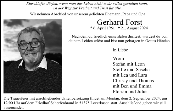 Anzeige von Gerhard Forst von  Lokale Informationen 