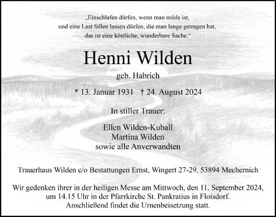 Anzeige von Henni Wilden von  Blickpunkt Euskirchen 