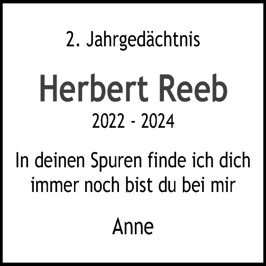 Anzeige von Herbert Reeb von Kölner Stadt-Anzeiger / Kölnische Rundschau / Express