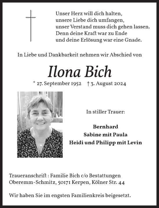 Anzeige von Ilona Bich von  Werbepost 