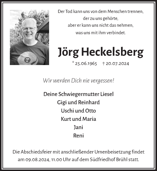 Anzeige von Jörg Heckeisberg von  Schlossbote/Werbekurier 
