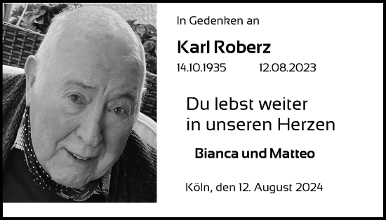 Anzeige von Karl Roberz von Kölner Stadt-Anzeiger / Kölnische Rundschau / Express