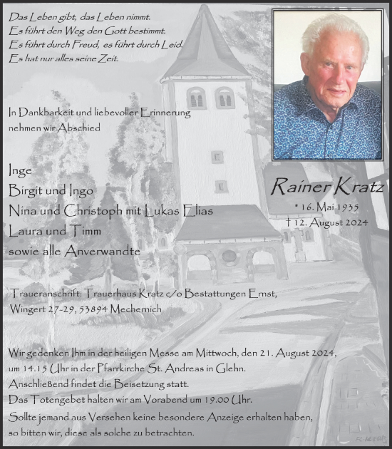 Anzeige von Rainer Kratz von  Blickpunkt Euskirchen 