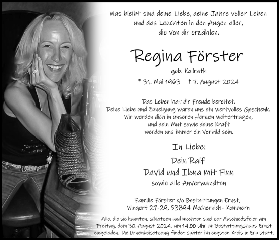 Anzeige von Regina Förster von  Blickpunkt Euskirchen 