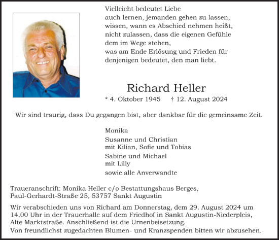 Anzeige von Richard Heller von  Extra Blatt 