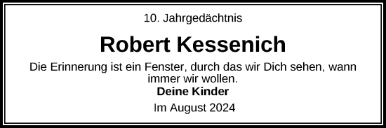 Anzeige von Robert Kessenich von Kölner Stadt-Anzeiger / Kölnische Rundschau / Express