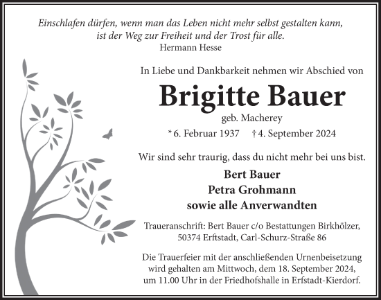 Anzeige von Brigitte Bauer von  Werbepost 