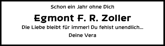 Anzeige von Egmont Zoller von Kölner Stadt-Anzeiger / Kölnische Rundschau / Express
