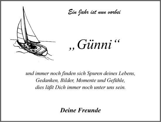 Anzeige von Günni  von Kölner Stadt-Anzeiger / Kölnische Rundschau / Express