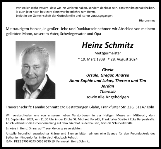 Anzeige von Heinz Schmitz von  EXPRESS - Die Woche 