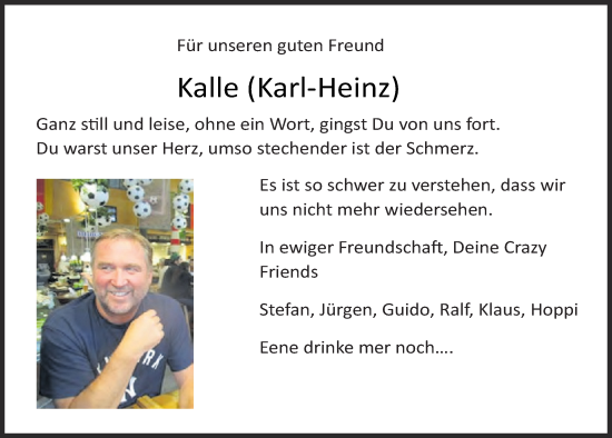Anzeige von Karl-Heinz  von  Werbepost 
