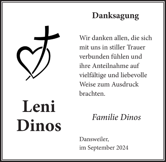 Anzeige von Leni Dinos von  Wochenende 