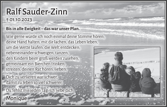 Anzeige von Ralf Sauder-Zinn von  Blickpunkt Euskirchen 