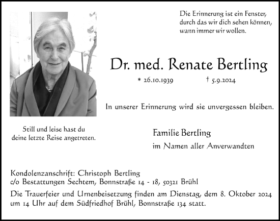 Anzeige von Renate Bertring von  Schlossbote/Werbekurier 
