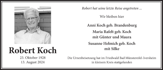Anzeige von Robert Koch von  Schlossbote/Werbekurier 
