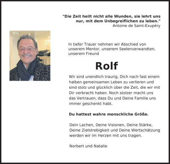 Anzeige von Rolf  von Kölner Stadt-Anzeiger / Kölnische Rundschau / Express