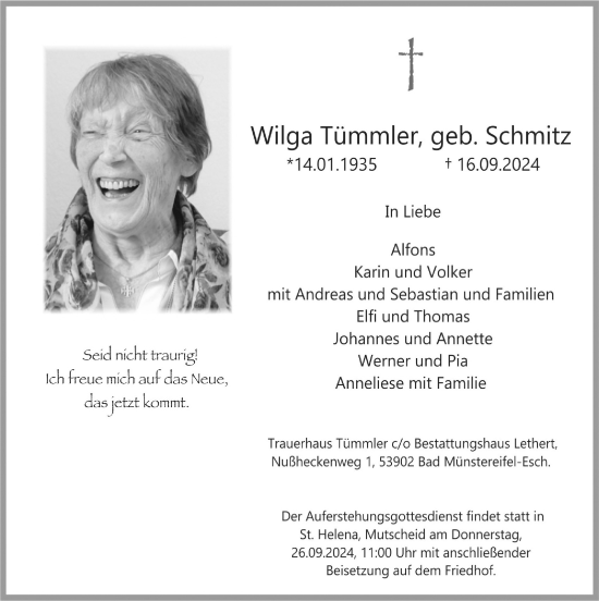 Anzeige von Wilga Tümmler von  Blickpunkt Euskirchen 