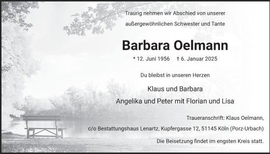 Anzeige von Barbara Oelmann von  EXPRESS - Die Woche 