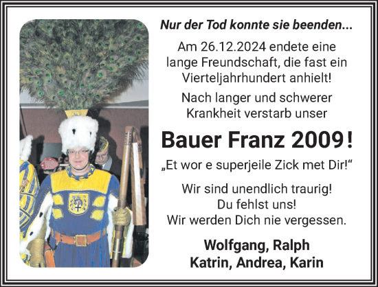 Anzeige von Bauer Franz 2009  von  Schlossbote/Werbekurier 