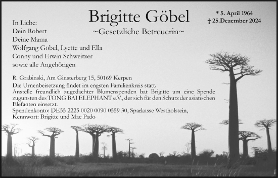 Anzeige von Brigitte Göbel von  Werbepost 