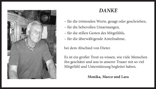 Anzeige von Dieter  von  Bergisches Handelsblatt 