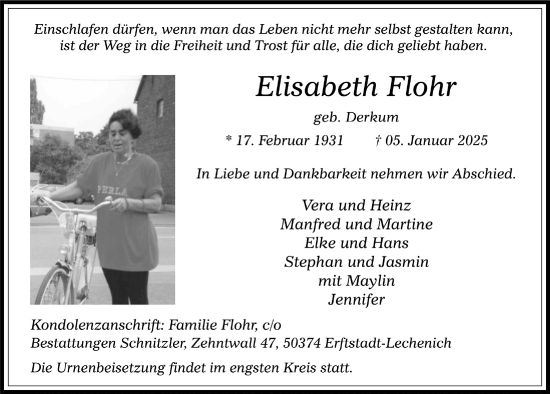 Anzeige von Elisabeth Flohr von  Werbepost 