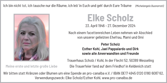 Anzeige von Elke Scholz von  Schlossbote/Werbekurier 