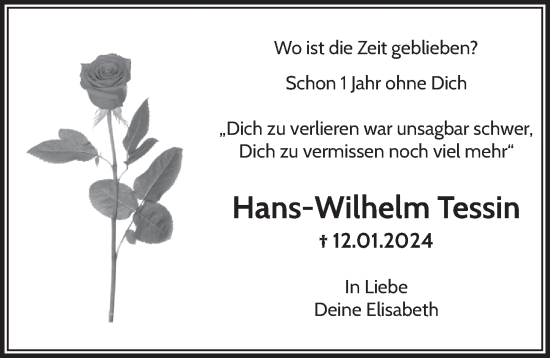 Anzeige von Hans-Wilhelm Tessin von  Blickpunkt Euskirchen 