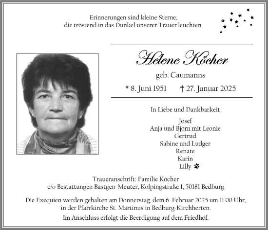 Anzeige von Helene Köcher von  Werbepost 