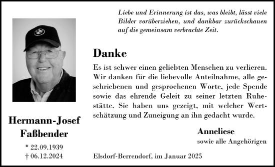 Anzeige von Hermann-Josef Fahlbender von  Werbepost 