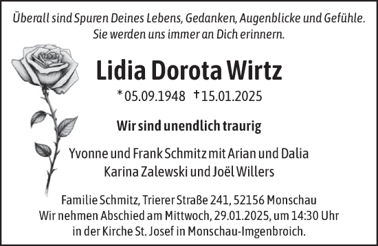 Anzeige von Lidia Dorota Wirtz von  Werbepost 