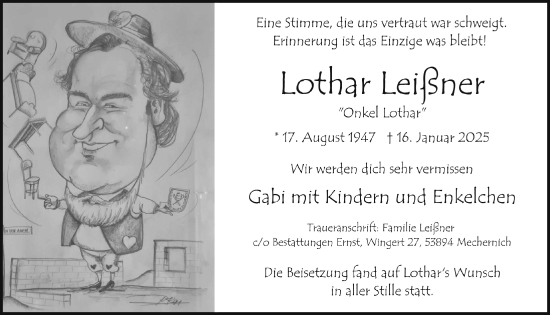 Anzeige von Lothar Leißner von  Blickpunkt Euskirchen 