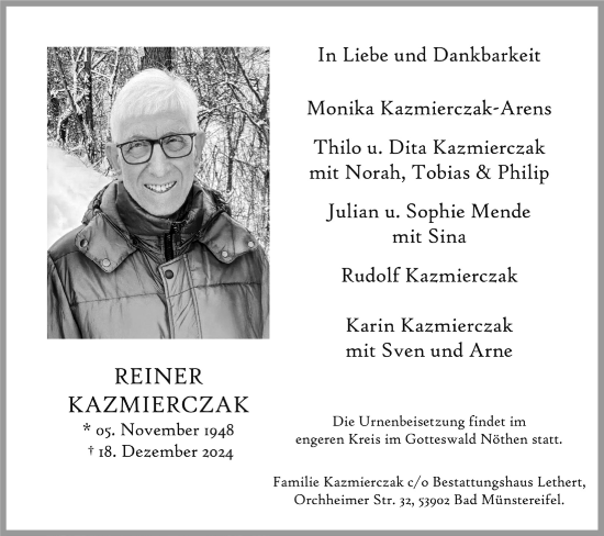 Anzeige von Reiner Kazmierczak von  Blickpunkt Euskirchen 