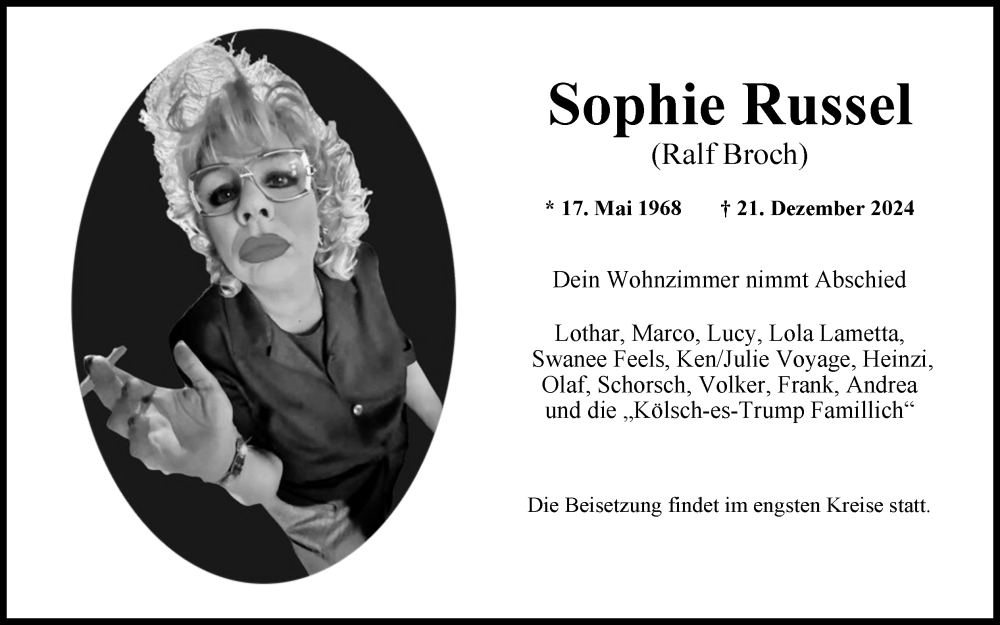 Traueranzeige für Sophie Russel vom 11.01.2025 aus Kölner Stadt-Anzeiger / Kölnische Rundschau / Express