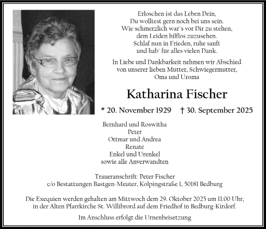 Anzeige von Katharina Fischer von  Werbepost 