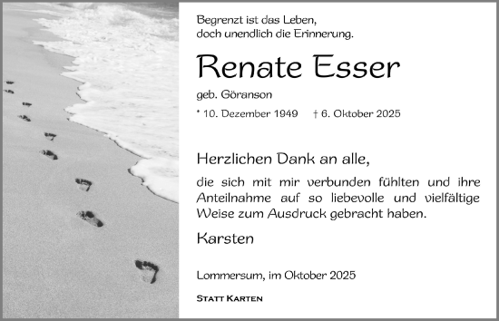 Anzeige von Renate Küsser von  Blickpunkt Euskirchen 