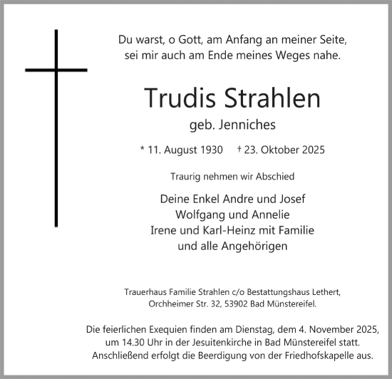 Anzeige von Trudis Strahlen von  Blickpunkt Euskirchen 