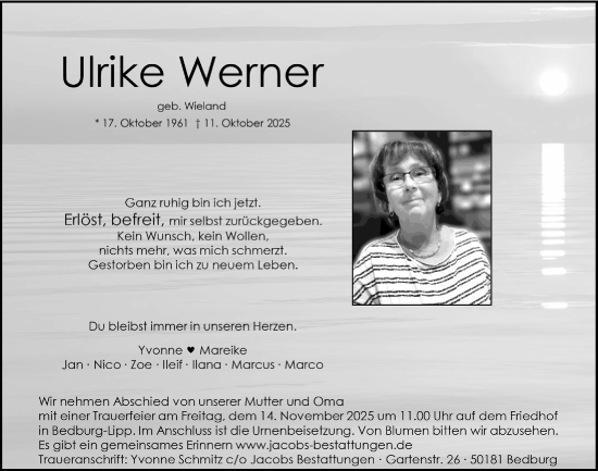 Anzeige von Ulrike Werner von  Werbepost 