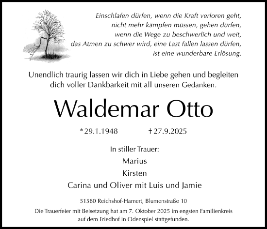 Anzeige von Waldemar Otto von  Lokalanzeiger 