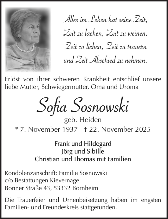 Anzeige von Sofia Sosnowski von  Schaufenster/Blickpunkt 