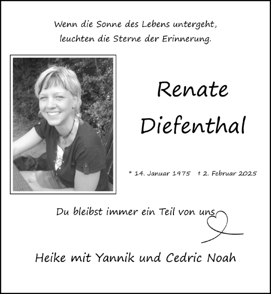 Anzeige von Renate Diefenthal von  Blickpunkt Euskirchen 