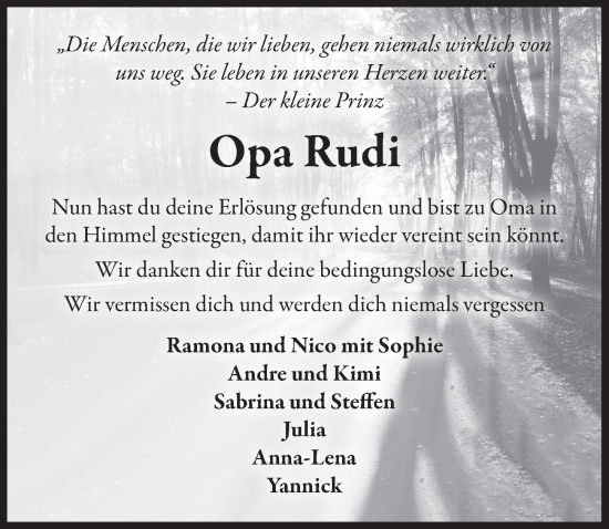 Anzeige von Rudi  von  Schlossbote/Werbekurier 