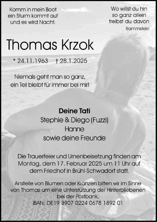 Anzeige von Thomas Krzok von  Schlossbote/Werbekurier 
