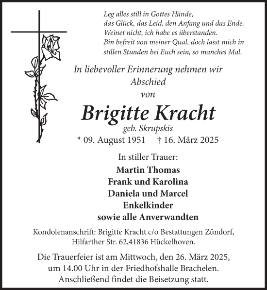 Anzeige von Brigitte Kracht von  Werbepost 