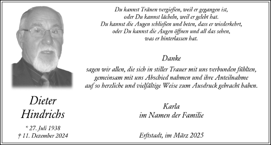 Anzeige von Dareter Hindrichs von  Werbepost 