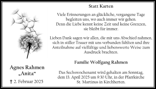 Anzeige von Agnes Rahmen von  Werbepost 