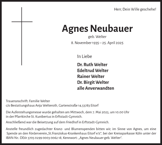 Anzeige von Agnes Neubauer von  Werbepost 