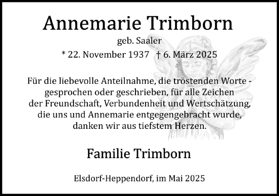 Anzeige von Annemarie Trimborn von  Werbepost 