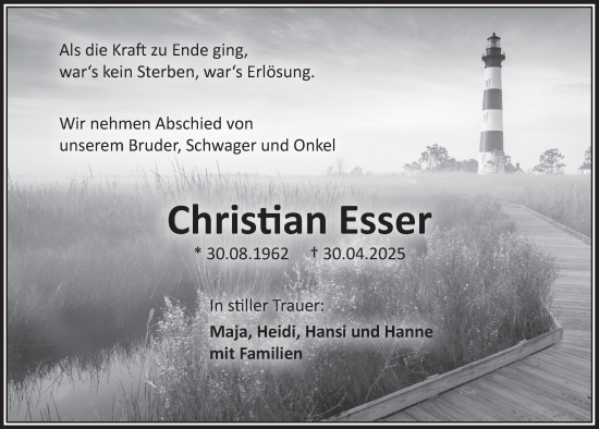 Anzeige von Christian Esser von  Werbepost 