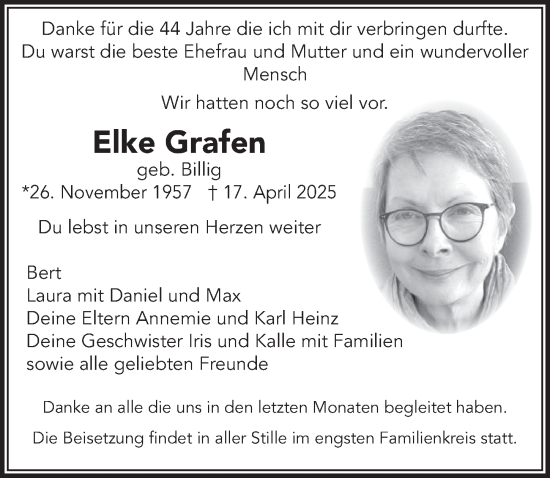 Anzeige von Elke Grafen von  Blickpunkt Euskirchen 